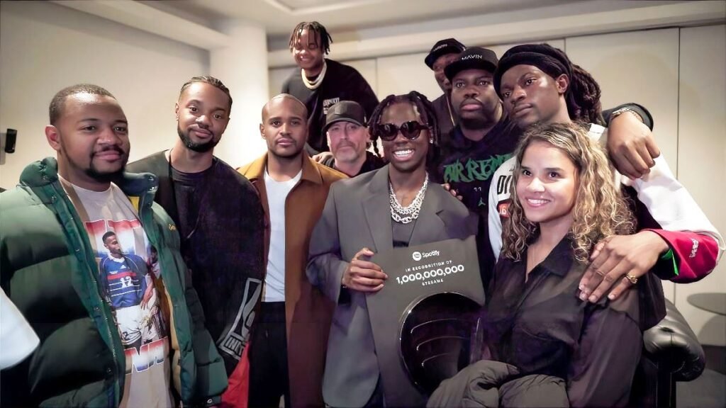 Rema receiving his 1billion streams plaque