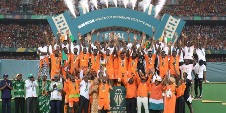 Ivory Coast celebrating AFCON title