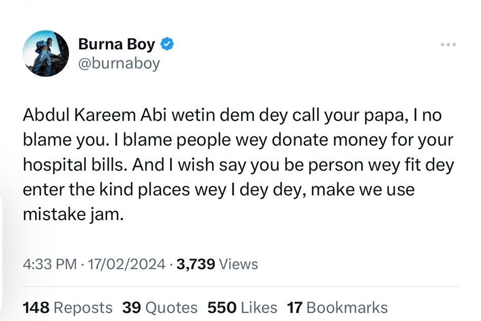 Burna Boy Idris Abdulkareem 