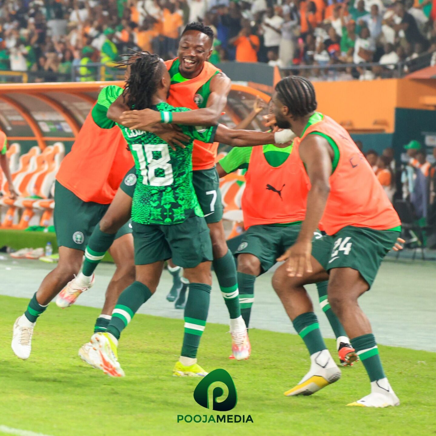 Super Eagles goal celebration against Cameroon at AFCON 2023