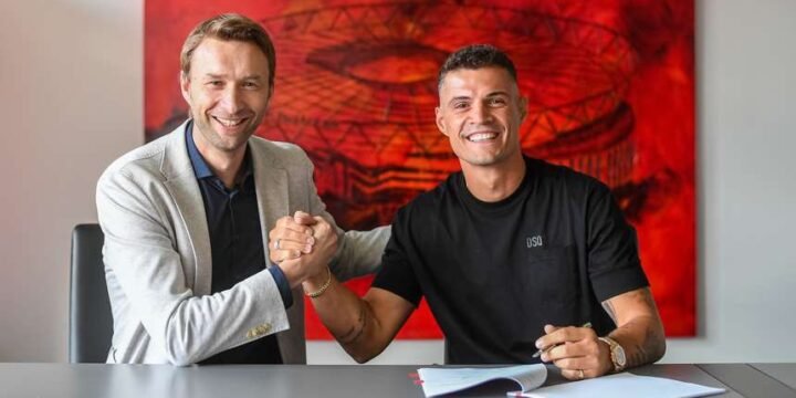 Granit Xhaka unveiling at Bayer Leverkusen