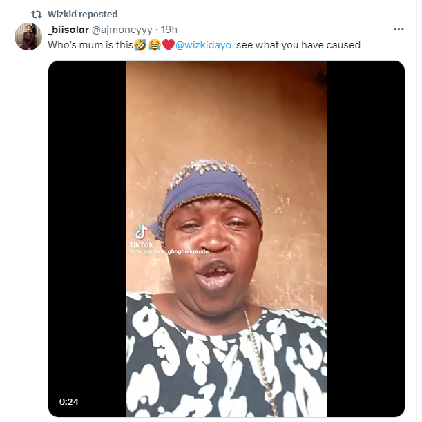 Wizkid Reposted video