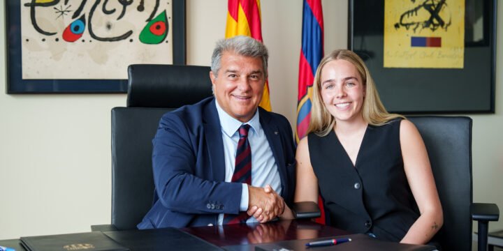 Joan Laporta and Ellie Roebuck